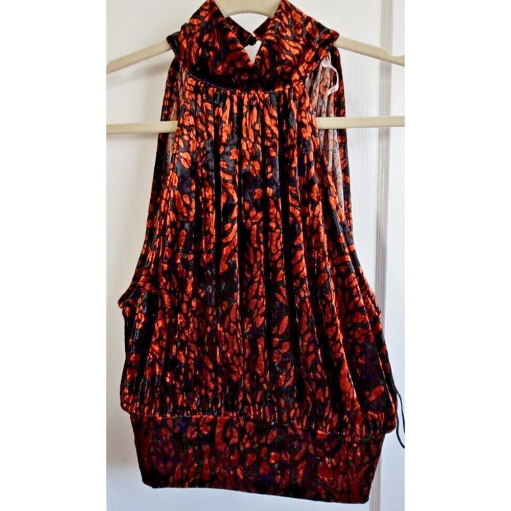 NWT Free People take a break turtleneck halter velvet top Sz XS